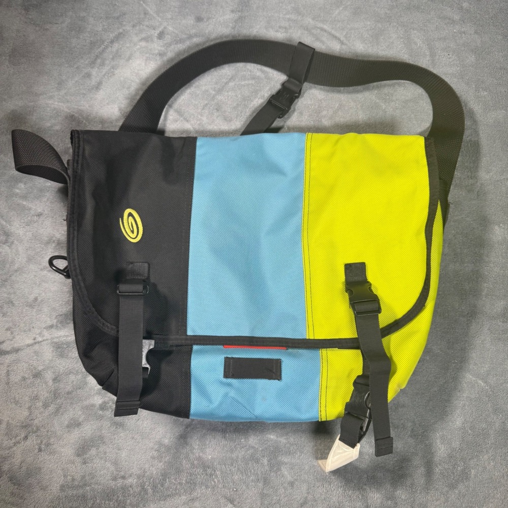 Timbuk2 Classic Messenger Bag Medium Black Blue Yellow Tricolor Commuter Bag